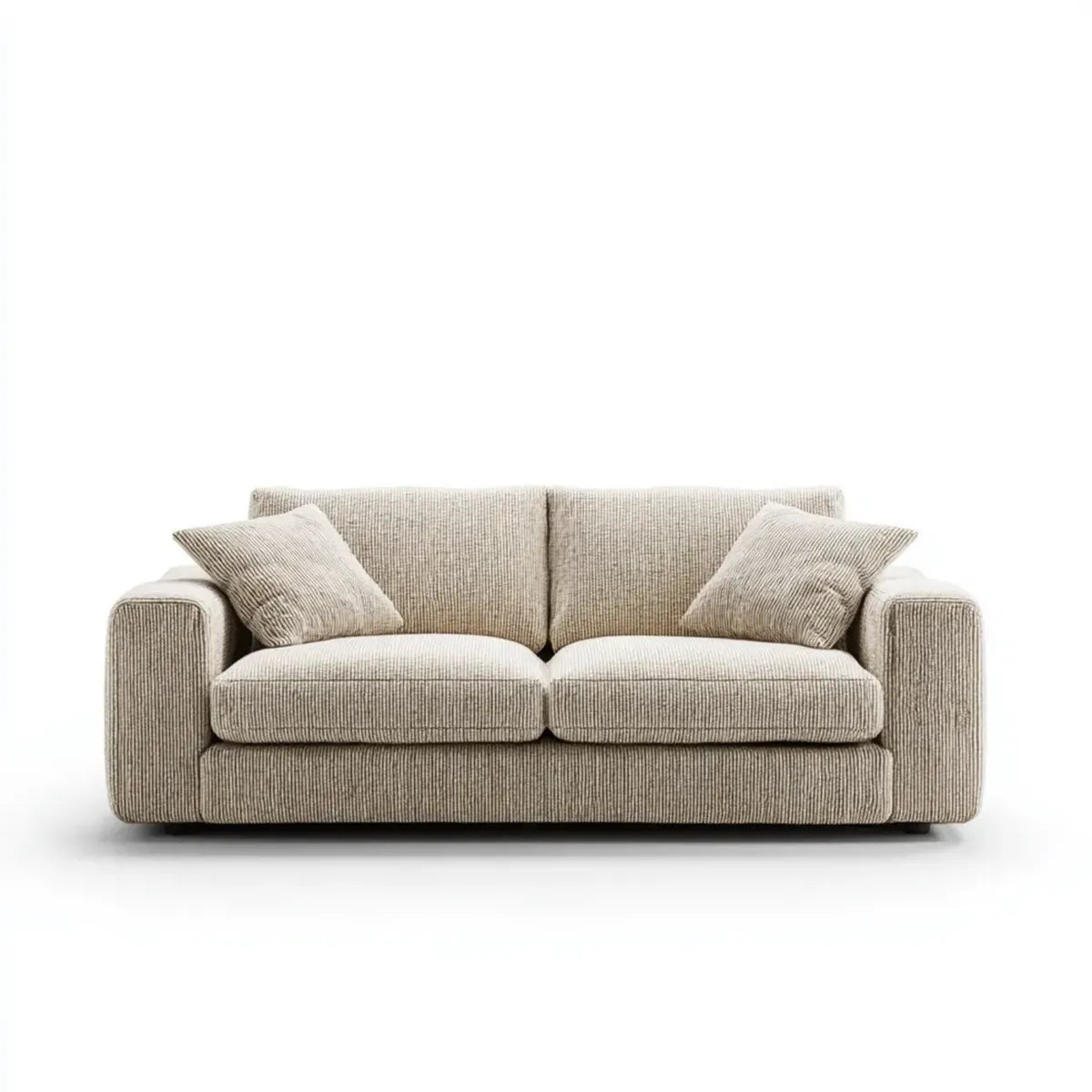Sofa, 2-osobowa kanapa beżowa 178 x 90 x 85 cm pokrywa z linka poliestrowego prostokątnego