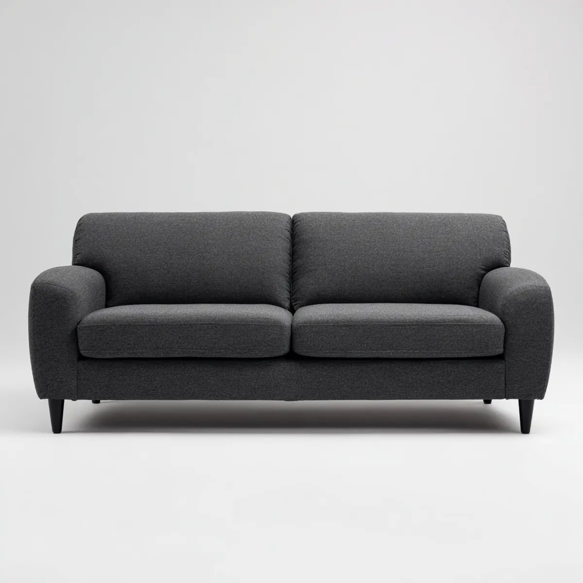 Sofa, 2 fotela w szarej poliestrowej z nogami stalowymi 160 x 85 x 85 cm