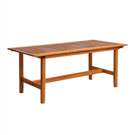 Stół do jadalni, Brązowy prostokątny stół do jadalni 200 x 90 x 75 cm w litym drewnie