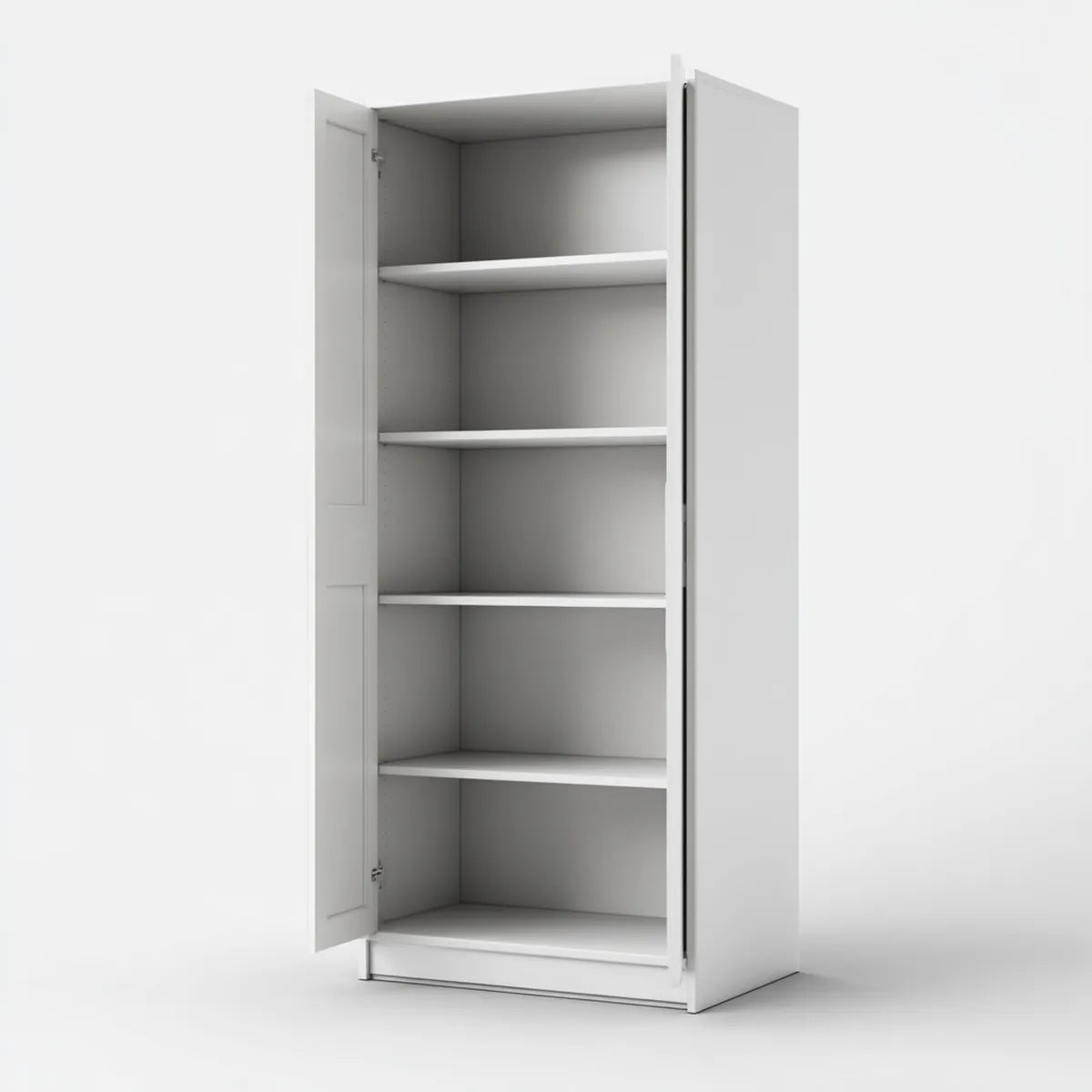 Szafa biała 80 x 40 x 200 cm płyty wiórowej pokrytej melaminą z 2 drzwiami i 4 wkładkami