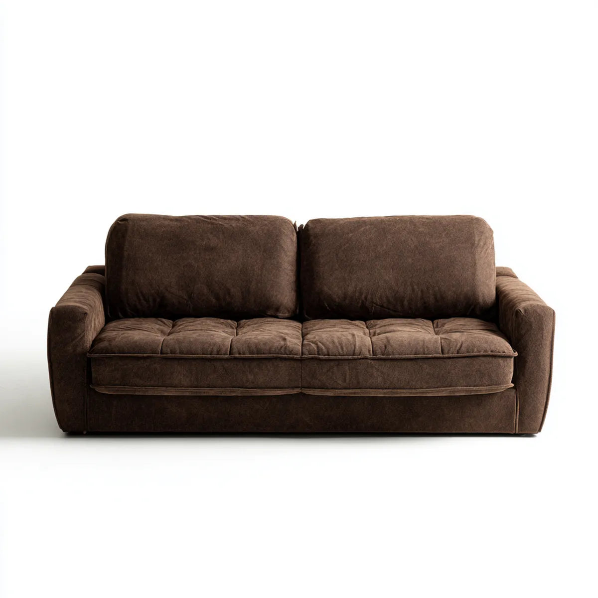 Sofa, 3 brązowa sofa w poliestrowym mikrofibrze 180 x 95 x 85 cm
