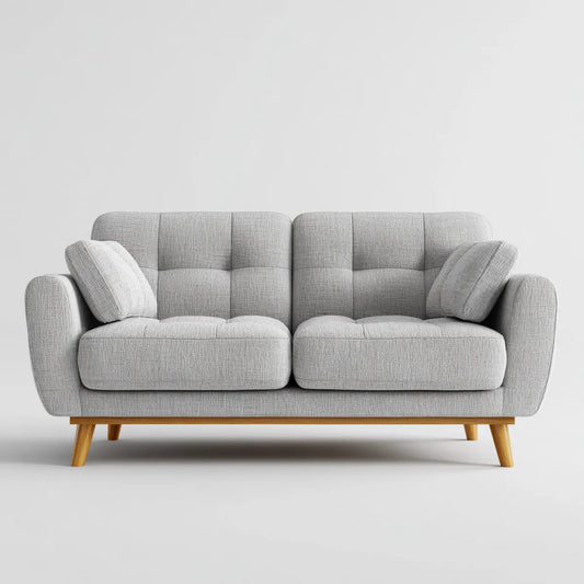 Sofa, 2 fotela jasnoszara 180 x 85 x 88 cm poliestrowe szkło proste
