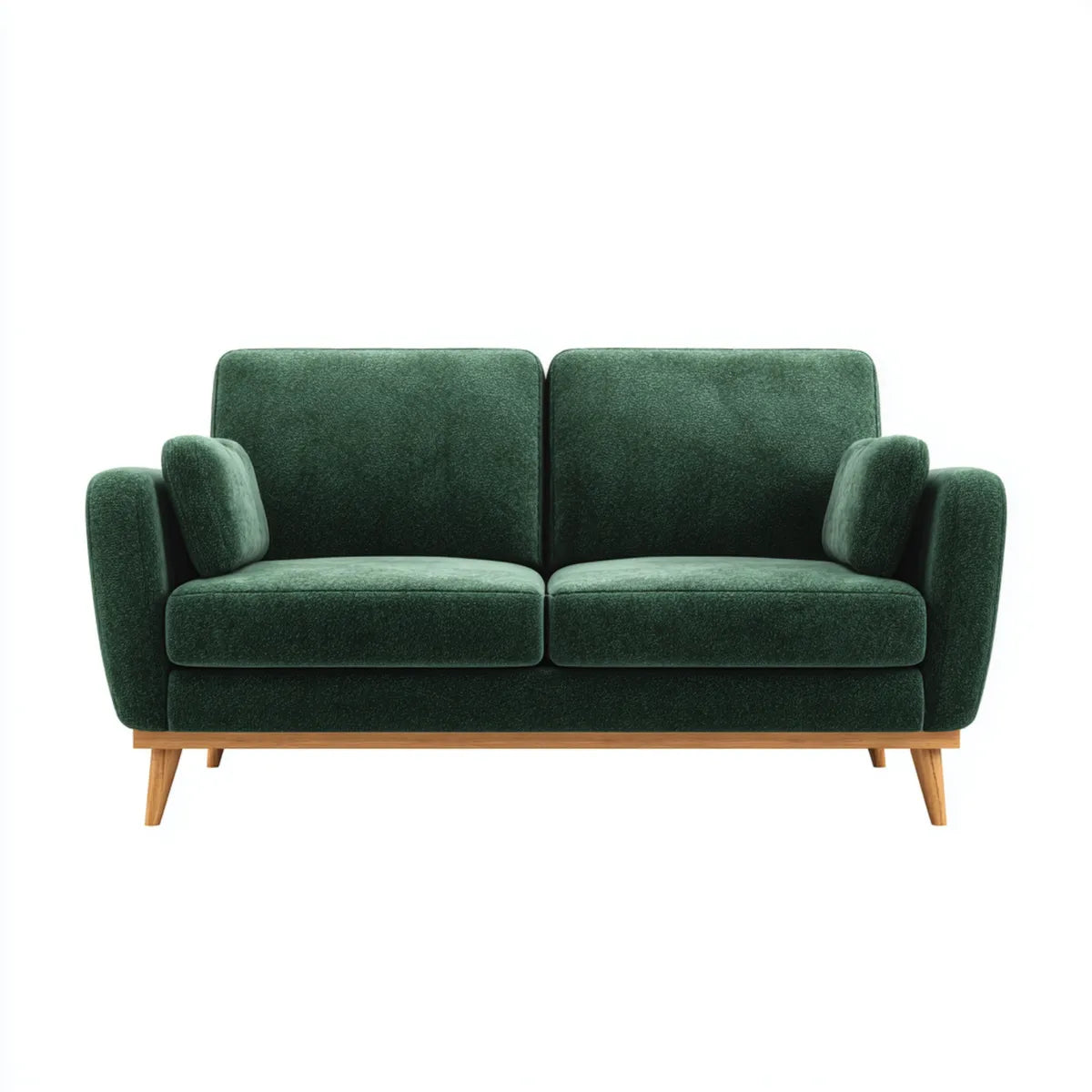 Sofa, 2 fotela zielony 150 x 84 x 83 cm poliester aksamit kształt prosty