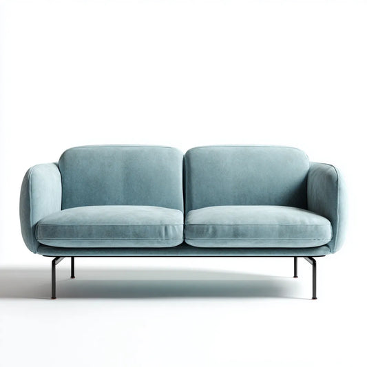 Sofa, 2 fotela prosto niebieski olej poliester aksamit 160 x 85 x 78 cm