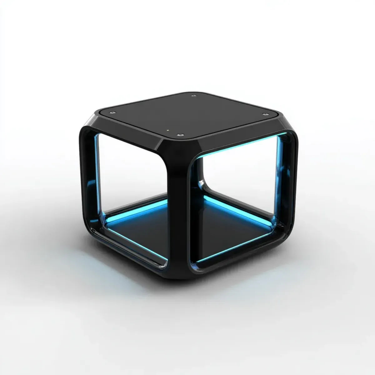 Stolik kawowy, Stół kawowy LED czarny 55 x 55 x 50 cm z plastikowego kwadratu ABS