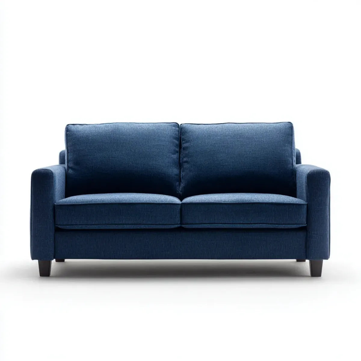 Sofa, Navy niebieska sofa w poliestrze z litymi nogami bukowymi 160 x 88 x 85 cm