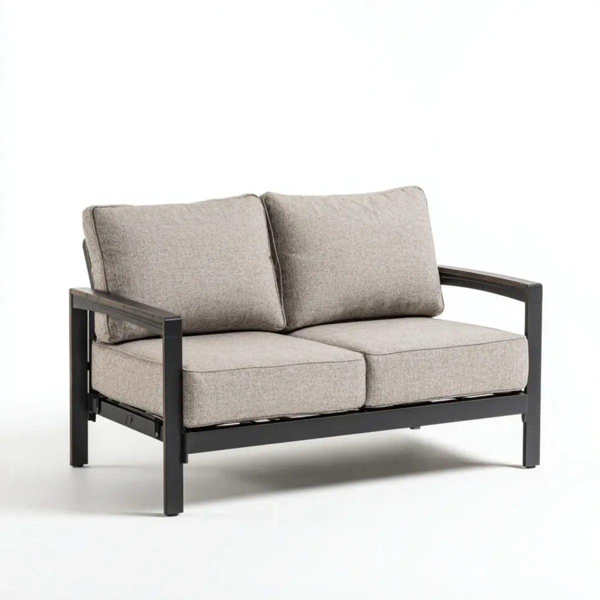 Sofa ogrodowa, Tapczan ogrodowy 2 miejsca szary gołąb stal pokryta proszkiem 130 x 75 x 78 cm